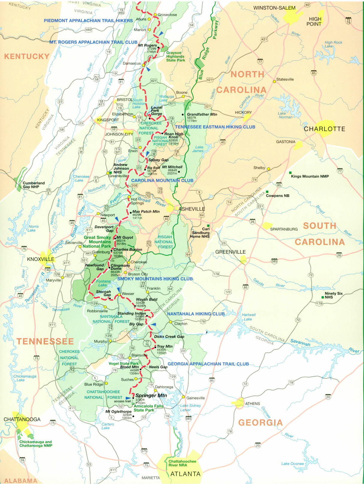 Appalachian Trail Map Through Vermont 